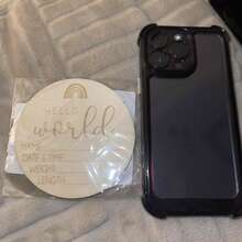 1个木制婴儿成长里程碑牌匾，儿童拍照道具月龄圆盘，新生儿月龄标记，适合拍照和纪念用途（产品直径：10厘米） - 杏色 - 查看 5