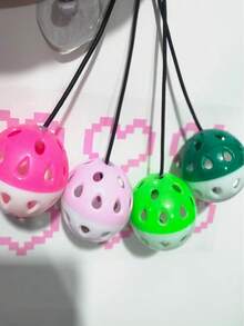4pcs (Random Color) Interactive Cat Toys: Lizard Bell Ball With Suction Cup & String - Keep Your Cat Entertained! Random Suction Cup Color - Multicolor - View 11