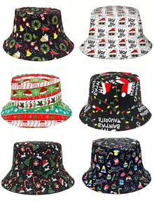 Casual Cartoon Duckling Print Reversible Bucket Hat, Unisex Outdoor Sun Protection Bucket Hat