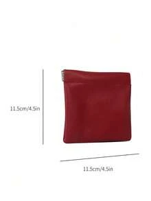 Auto-Close Mini Pouch Bag For Earphones Cables Chargers Power Banks Keys For Women Wallet Mini Wallet Purse Wallet Small Wallet Coin Wallet Cute Wallet Wallet Vintage Card Wallet Gifts For Women Funny Gifts Teacher Gifts - Red - View 6