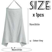 1pcs Cubierta de Lactancia Materna,Poncho de Delantal de Enfermera,Funda de Lactancia Transpirable 100% Algodón,con Bandolera Ajustable,Manta para Amamantar de Privacidad para Lactancia Sobre Marcha ()(gris claro) - Tipo 1 - Ver 3
