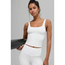 Alo Yoga Camiseta sin mangas Softsculpt de Rojo Caramelo | | Conjunto de Pilates - Blanco - Ver 1
