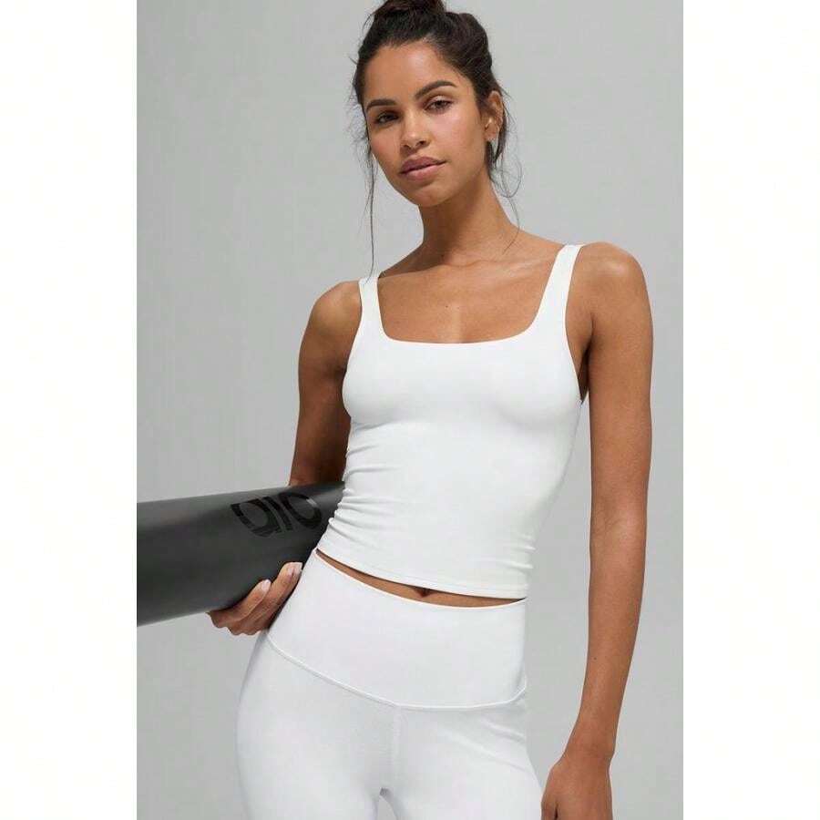 Alo Yoga Camiseta sin mangas Softsculpt de Rojo Caramelo | | Conjunto de Pilates - Blanco - Ver 1