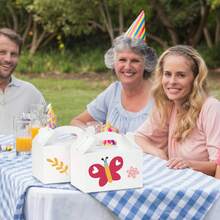 Tomnk 48 Pack White Party Favor Treat Boxes, Candy Boxes, Gable Gift Boxes With Handles For Birthday, Wedding, Mother's Day - 白色 - 查看 8