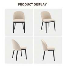 strundghti Upholstered Dining Chairs Set Of 2/4/6,Modern Fabric Kitchen Side Chairs With Thick Cushions And Wood Legs,Comfy Dining Room Chairs With Curved Backrest For Restaurant/Cafe - Beige-4 pcs - View 6
