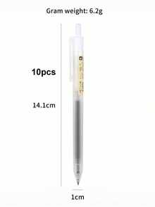 Bộ 2/5/10 bút bi trơn, bút bi trơn đơn giản kiểu bấm, ngòi 0.5mm, thích hợp cho văn phòng và công sở. - màu đen - Xem 7