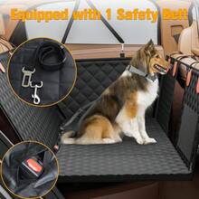 Dog Backseat Extender Pad - Rigid Bottom Dog Car Seat Cover With 1 Leak-Proof Pad, Foldable Dog Hammock, Suitable For Sedans, SUVs And Trucks, Pet Rear Seat Protector Mat With Mesh Window Dog Travel Bed - Black - View 3