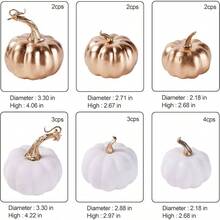 - 8 calabazas artificiales de diferentes tamaos para decorar, adornar y exhibir en otoo, Halloween, Da de Accin de Gracias y festividades, color naranja y naranja oscuro - inicial - Ver 5