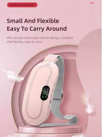 Pink & Period-Exclusive! Electric Massaging Heating Belt: Relieves Cramps, Warms Waist & Abdomen, Rechargeable Gift For Women1800 MAh