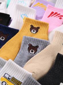 20 Pairs Kids/Children Unisex Casual Short Socks, Suitable For Daily Wear All Year Round, Popular For Spring, Summer, Autumn, Winter - Multicolor - View 3