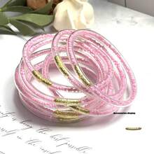 Set de 9 piezas de pulseras de colores con cuentas, estilo princesa de múltiples capas, aptas para que las mujeres las usen en fiestas de Navidad - Cuentas de arroz - Ver 18