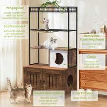Cat Litter Box Enclosures - 紅木色 - 查看 8