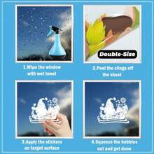 9 Sheet Christmas Window Clings White Snowflake Christmas Window Decorations Decals Xmas Santa Claus Reindeer Stickers For Glass Windows Holiday Office Home Indoor Outdoor - White - View 5