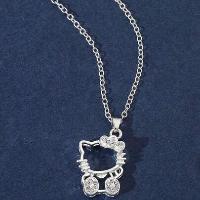 SANRIO Lindo collar con colgante de aleación de Hello Kitty, para uso casual y un gran regalo