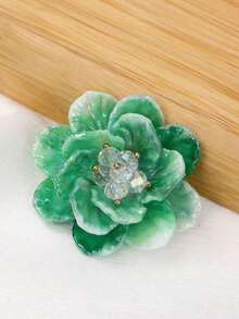1 Pair Fashionable Sweet Acrylic Flower Stud Earrings, Elegant Crystal Earrings For Vacation, Casual And Daily Wear - Hoa tai - Xem 12