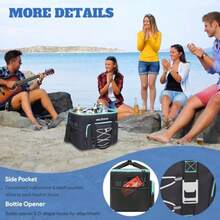 Cooler Bag 60Cans40L Large Cooler Bags Insulated Soft Cooler Bag Leakproof/Collapsible/Portable Cooler Backpack With Bottle OpenerandRemovable Shoulder Strap Suitable For Beach Camping Picnics - màu đen - Xem 6