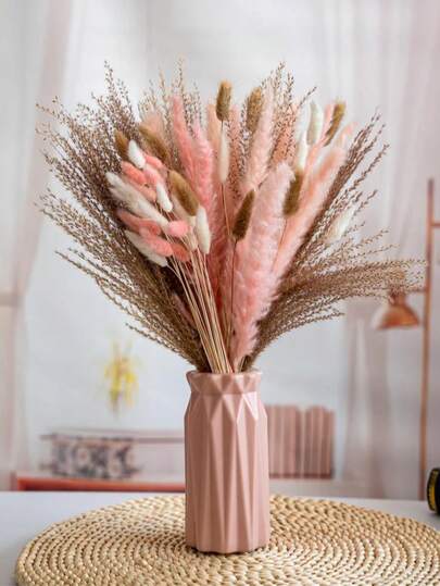 Boho Dried Flower Bouquet: Pink Pampas & Bunny Tail Grass Decor