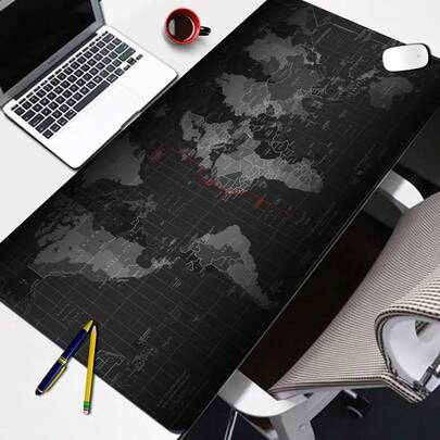 Mouse Pad Grande Mapa Mundial Antiderrapante Impermeável Gamer Escritório Mesa Teclado Preciso