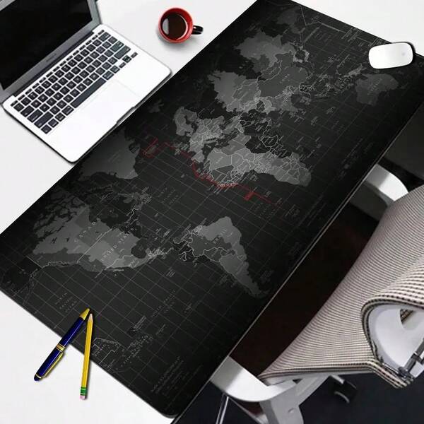 Mouse Pad Grande Mapa Mundial Antiderrapante Impermeável Gamer Escritório Mesa Teclado Preciso