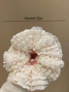 2 件装，黑白两色优雅蕾丝镂空香肠发圈，多功能百搭仿真丝发圈，花卉图案，柔软耐用，女士发圈，发饰，发绳，发圈，马尾辫发饰 - 彩色 - 查看 14