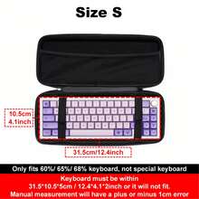 EVA Hard Shell Keyboard Carrying Case - Waterproof & Dustproof Storage Bag With Mesh Pockets & Straps, Fits 60%/65%/68%/75%/TKL/98%/Full-Size Mechanical Keyboards, Includes Space For Mouse, Cables, Keycap Puller & Switch Remover, Keyboard Protection, Organized Tech Accessory, Durable Zipper Closure - Multicolor - View 10