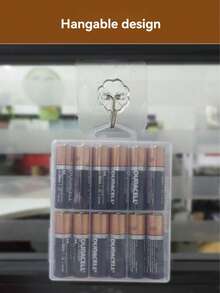 1PC AA/AAA Battery Storage Box Transparent Battery Storage Box Can Accommodate 24 AA Batteries Or 24 AAA Batteries