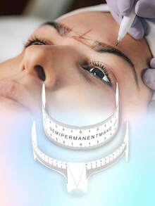 2片装透明眉尺贴纸纹身形状工具微针化妆测量模板 - 彩色 - 查看 8