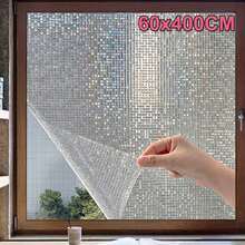 EstiloNEWYOUTH 60X400CM PelíCula Para Vidriera Cuadrada 3D Pegatina Removible Para Ventana De Privacidad Pegatina No Adhesiva Para Ventana De Privacidad Bloqueador UV No Adhesivo Para Oficina En CasaVersióN Mejorada - 1 - Ver 1