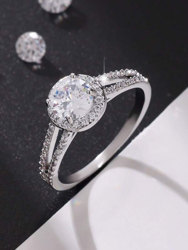 1pc Elegant Minimalist Versatile Round Ring For Women, Interlocking Circular Design, Suitable For Weddings, Engagements, Daily Wear, Parties, Ideal Gift For Valentine's Day, Anniversary, Birthday