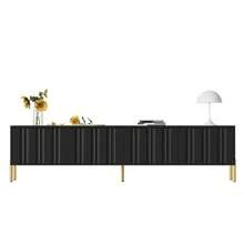 Schwarzes TV-Schrank, 190 Cm(L) X 38 Cm(W) X 48 Cm(H), Golden Tischbeine - Black - View 1