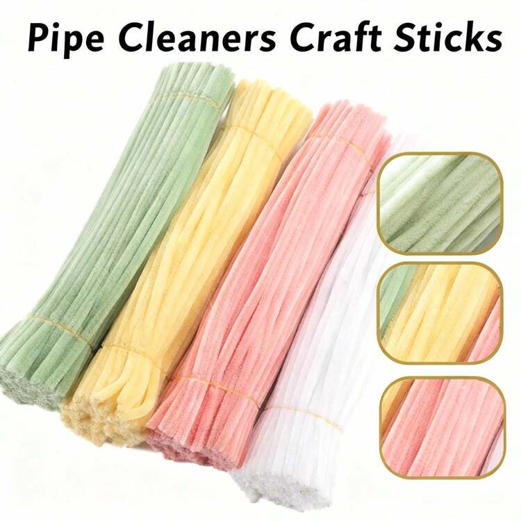 散装毛根清洁条，200/400 根，工艺品制作材料，毛根清洁条，创意 DIY 房间装饰，圣诞装饰，毛根清洁条，散装彩色毛根清洁条，DIY 工艺品材料。 - 彩色 - 查看 1