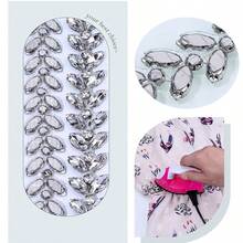 1Pc Iron-On Glass Rhinestone Applique Hotfix Shiny Crystal Decorative Patch Suitable For Clothing Dresses Shoes Bags Home Crafts Decorative Crystal Accessories, Christmas New Year Holiday Party Dress Art Decoration Applique - Multicolor - View 7
