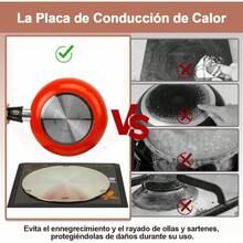 Difusor De Calor Placa Difusora De InduccióN Acero Inoxidable, Adaptador De Placa De InduccióN ConíBle Convertidor ConduccióN De Calor Para Cocina De Gas EléCtrica InduccióN, 8.Pulgadas - 1 - Ver 6