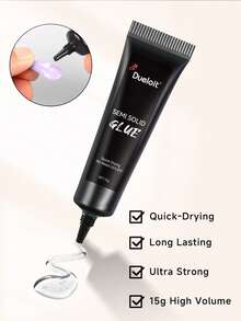 2pccs/1pc Super Strong Nail Glue 15g For Press On Nails - Quick Drying, Semi Solid, Long Lasting, No UV Light Needed