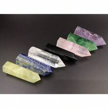 Healing Crystal Wands Point Faceted Prism Bars For Reiki Chakra Meditation Therapy Deco - Setof7 - View 5