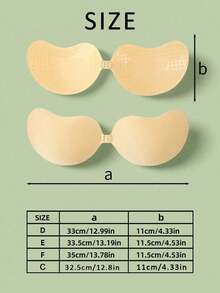 1/2件装加大码硅胶隐形聚拢文胸 - 无肩带露背隐形文胸，前扣式，可重复使用，透气