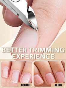 ANDVICTORY 1pc Stainless Steel Cuticle Nipper, Professional Nail Cuticle Trimmer With Non-Slip Handle, Manicure Tool For Nail Care And Cuticle Removal - Multicolor - View 3