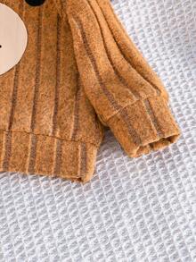 2件套新生男婴可爱小熊上衣和休闲裤套装 - 棕色 - 查看 7