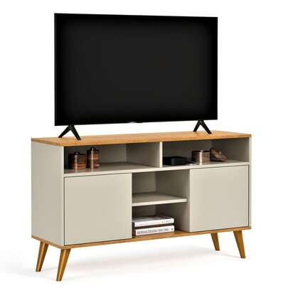 Rack Intense com 2 Portas e Pés Palito Bancada para TV até 32 Polegadas