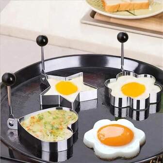 3pcs/6pcs/9pcs Stainless Steel Egg Rings - Pancake Mold For Fried Eggs And Egg Rolls - Kitchen Gadget