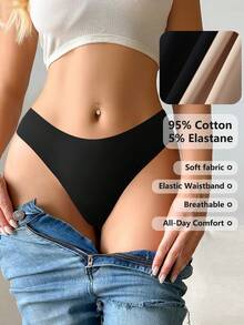 8 Pack Minimalist Low Waist Sexy Thongs Comfortable Women's Fashion Underwear Summer Seamless Women's Thong Shorts Women's Physiological Underwear - Nhiều màu - Xem 9