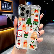 Funda de Teléfono con Patrón de Galleta de Árbol de Navidad de Copo de Nieve, Adecuada para 17, 16e, 16, 15, 14, 13, 12, 11,, Pro, X, XR, XSMAX, 8, Plus - Funda Transparente Suave a Prueba de Golpes, Funda de Teléfono con Diseño de Santa Claus Impreso a la Moda, Funda de Teléfono de Invierno Linda, Funda de Teléfono con Colgante de Invierno Linda, Funda de Teléfono de Muñeco de Nieve de Navidad, Patrón de Vacaciones, Tema de Vacaciones, Material Duradero, Diseño Impreso, Comprador de Vacaciones - Colores mixtos - Ver 2