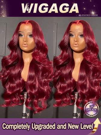 26 Inch Highlight Lace Front Wigs #BUG Burgundy Wigs For Women 13x4 13x6 Frontal Lace HD Transparent Lace Pre Cut Pre Plucked Wig 200% Density Colored Pre Plucked Wig With Baby Hair Wig