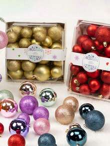 44PCS Christmas Ball,Flocking Christmas Tree Ball Ornaments, Christmas Decorations,6/24PCS, Christmas Tree Decorations, Family Holiday Party Decorations,Christmas Hanging Ornaments For Home,Xmas Decor,Holiday Wedding,Christmas Gift,Christmas,Christmas Decrations,Christmas Gifts,Gifts For Women - Multicolor - View 9