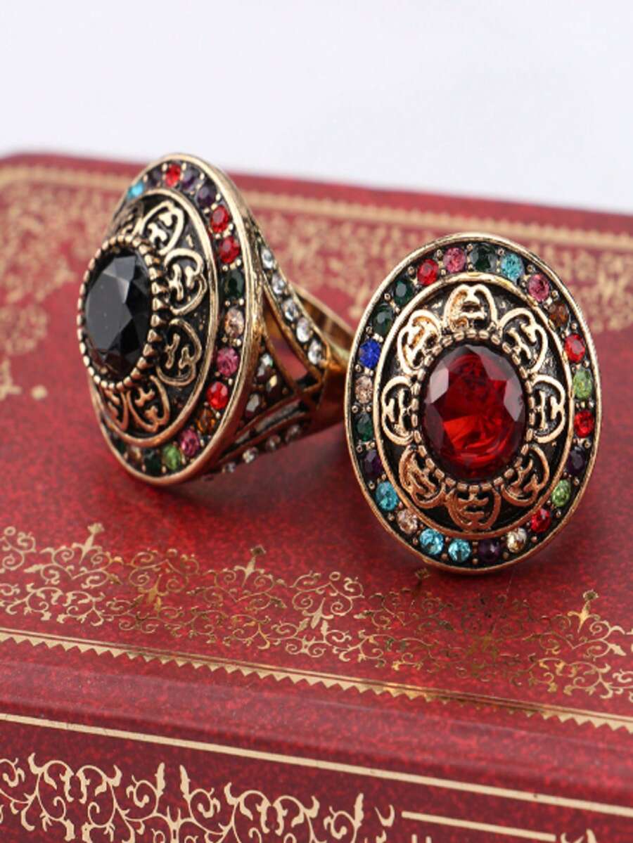 A Vintage Bohemian Women's Ring, Luxurious Bridal Engagement Jewelry, Vintage Elegant And Exquisite Accessories, Suitable For Daily Wear And Gifting, The Ideal Choice For Valentine's Day - Nhiều màu - Xem 1