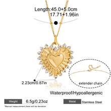 S SHOPBOHO 1 pezzo Collana con ciondolo a forma di cuore con texture a raggiera dorata, gioiello romantico e iconico per le donne