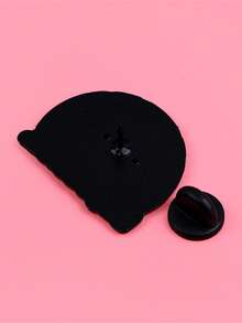 1pc Enamel Alloy Black Cartoon Cat Brooch Pin, Backpack Decor - Cat - View 2