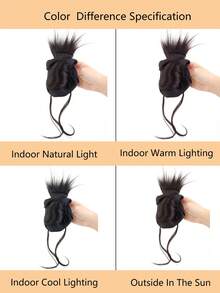 合成假发爪夹式发片直发发髻马尾接发，适合女性日常佩戴和聚会场合