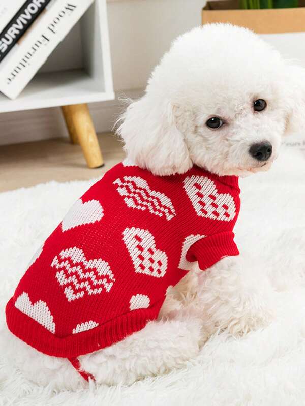 1 قطعة كنزة صوفية للحيوانات الأليفة، ملابس قطة/كلب للخريف/الشتاء للبومرانيان وكورجي، بلوفر مصنوعة من الصوف المحبوك