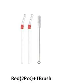 1支/2支/1套卡通装饰玻璃吸管，带彩色小熊吊坠，可爱可重复使用弯曲玻璃吸管，带清洁刷，适用于厨房、水杯、冷饮、奶茶、咖啡、果汁、冰沙、餐厅、鸡尾酒会、返校季、送给女朋友/男朋友、父母、朋友的礼物、节日用品。 - 款式1 - 查看 18